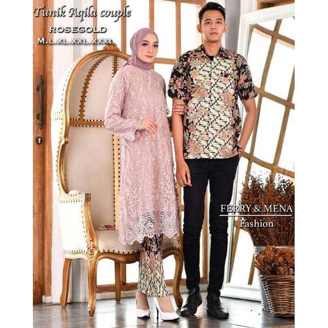 couple kebaya tunik modern//couple tunangan//fashion wanita