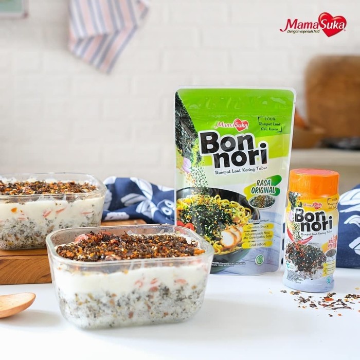 

ABON- ABON / BON NORI RUMPUT LAUT KERING TABUR RASA PEDAS MAMASUKA 60GR -MAKANAN-KERING.