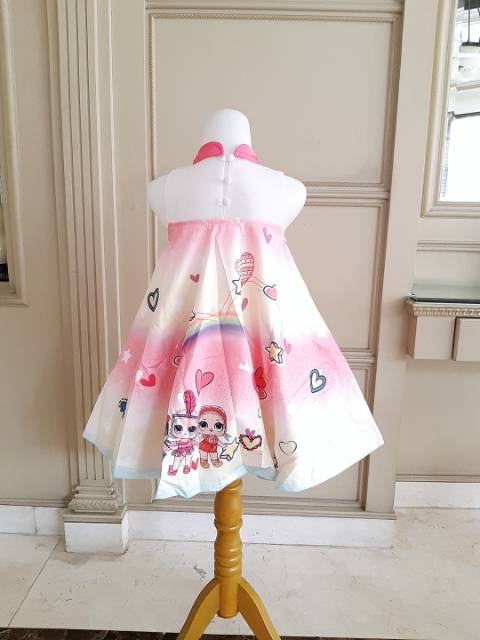 81094 LOL RIBBON STAR YELLOW / DRESS LOL SURPRISE ANAK LUCU IMPORT KOREA KUNING PINK BIRU MURAH