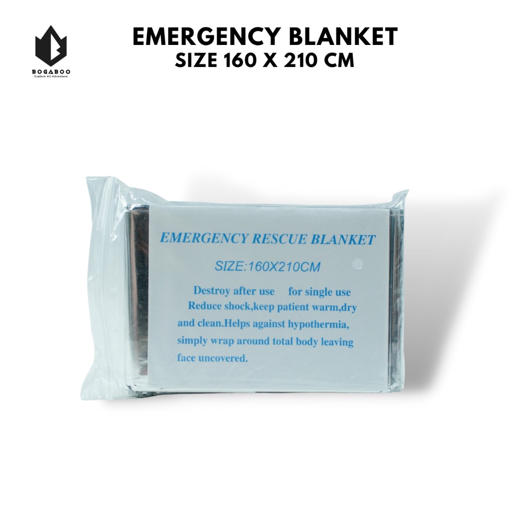 [COD] BOGABOO Emergency Blanket 130x210 -Thermal Blanket - Selimut Darurat  - Outdoor Survival - THERMAL SELIMUT