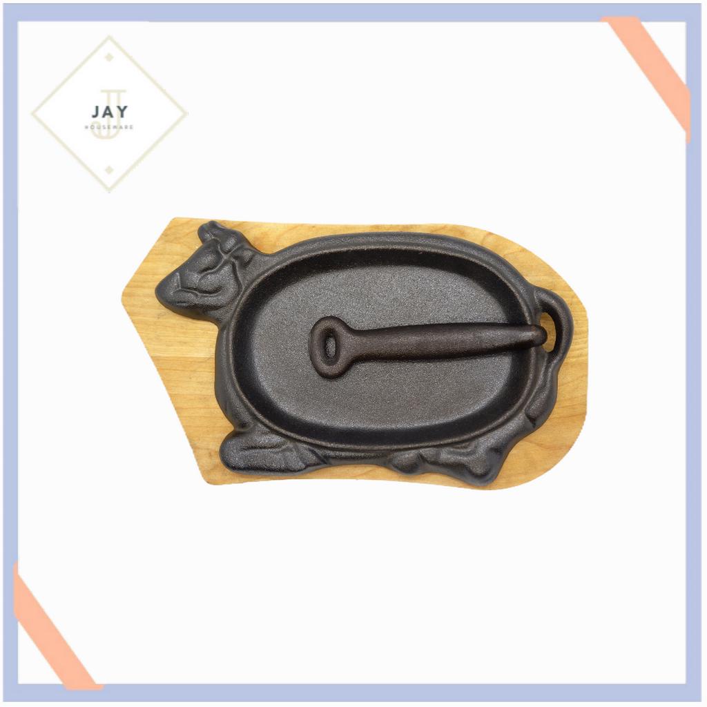 CAST IRON BAKING PAN WITH WOODEN BASE (12/C) EF-851 AKEBONO