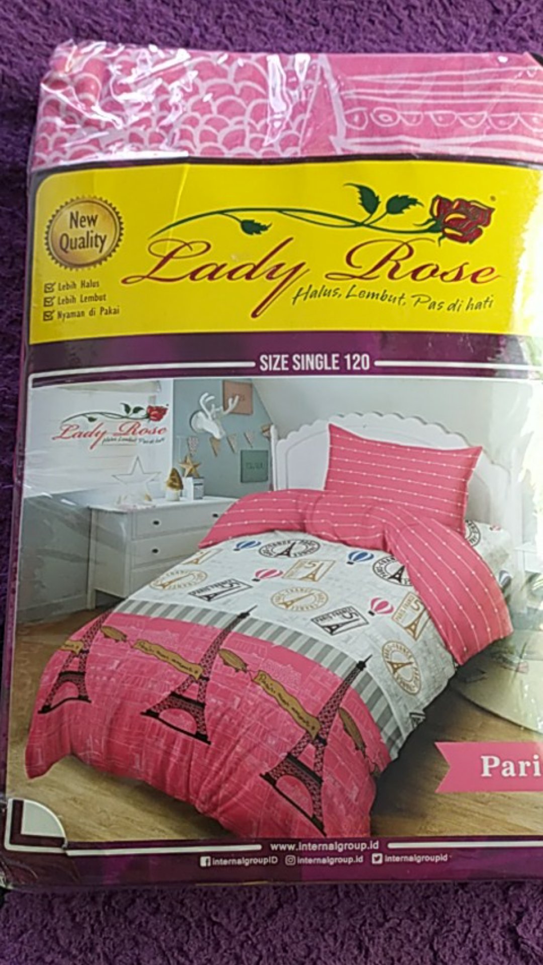 Sprei 120x200 Lady Rose Motif Polar Bear Parisian Chiqa Princess Unicorn - Single Sp120ldr Sleepwell