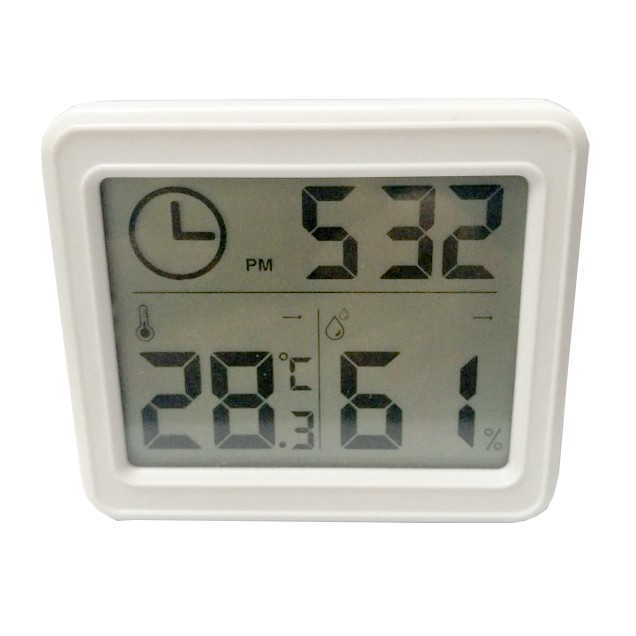 ANENG Jam Digital Meja Dinding Thermometer Hygrometer Sensor - White - 7RHZ5KWH