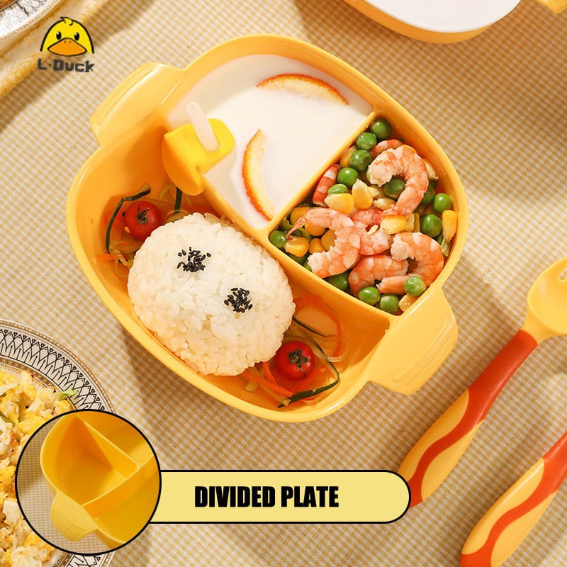 Kotak Makan Set L-Duck / Piring makan Bayi / Kotak Makan Bayi / Lunch Box Bayi