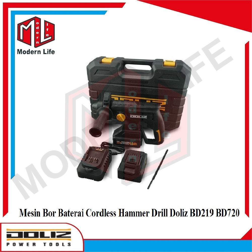 Doliz BD219 BD 720 Mesin Bor Bobok Beton Cordless / Bor Batre Rotary