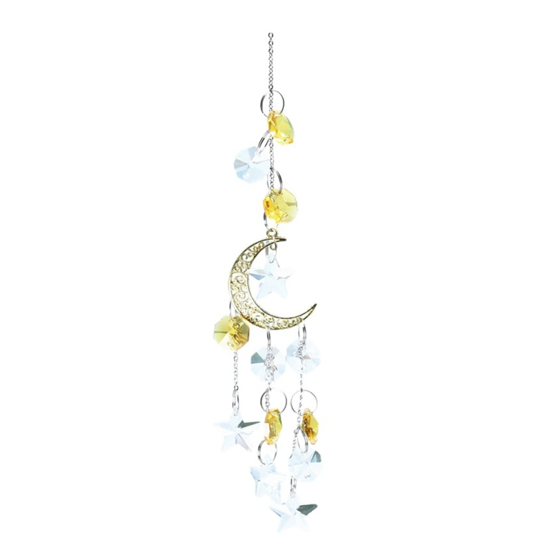 Ornamen Dream Catcher Kristal Bentuk Bulan Matahari Untuk Dekorasi