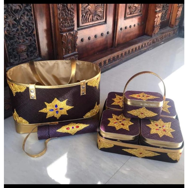 set tas sokasi pandan pemuspaan tempat dupa antiq