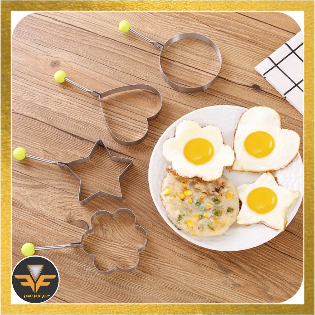 Cetakan Telur Bulat Telor Ceplok Mata Sapi Dadar Goreng Bahan Stainless Steel Pancake