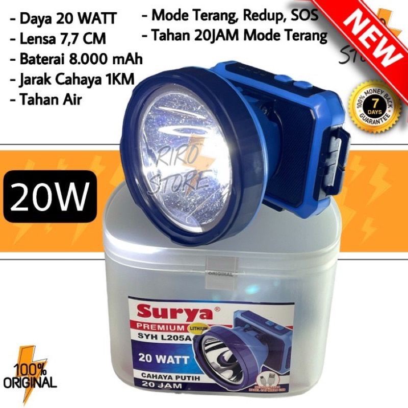 COD Senter Kepala SURYA 20 Watt SURYA SYH-205A CAHAYA PUTIH