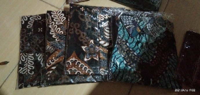 Couple Gamis Batik Putri Malu Kombinasi, Sarimbit Batik