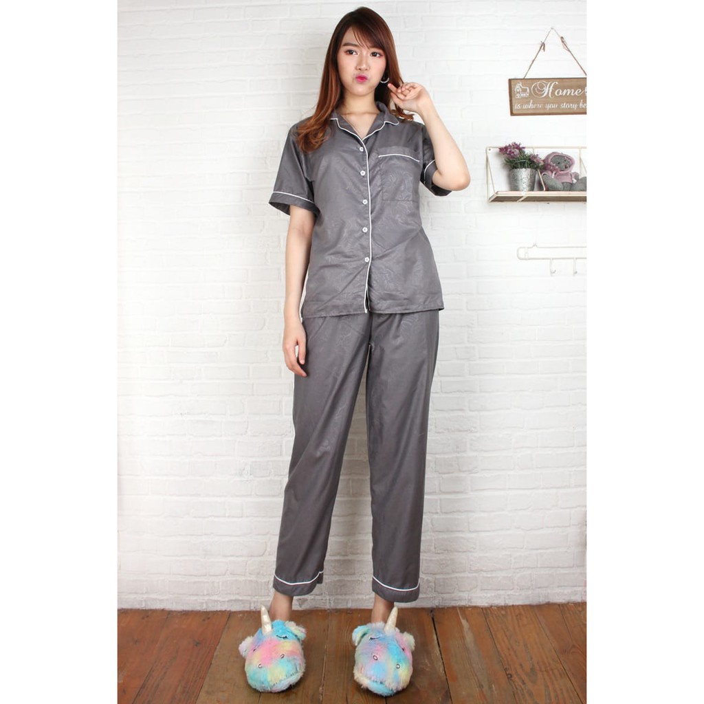 HipNop SATIN MEBOS BAJU TIDUR WANITA PIYAMA WANITA PAKAIAN CEWEK BAJU TIDUR CEWEK