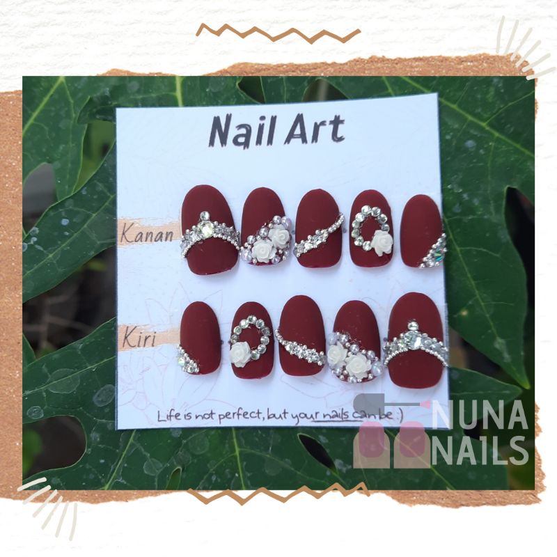 kuku palsu matte maroon
