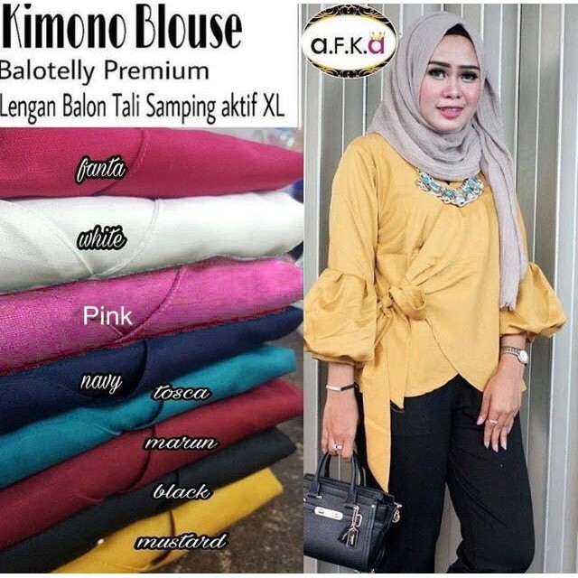 018 KIMONO BLOUSE # Pakaian Wanita Dewasa  Gaya Kekinian Baru Murah Grosir Tanah Abang
