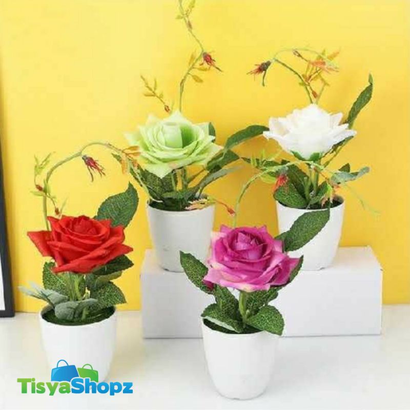 Bunga Mawar Artificial / Mawar Premium Dan Vas / Rose
