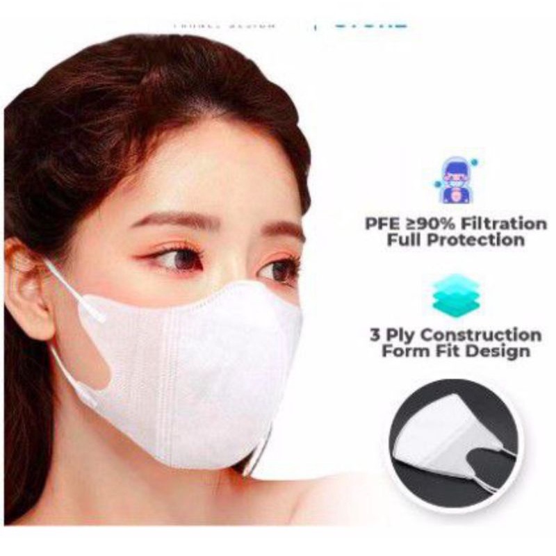 MASKER DUCKBILL PUTIH ISI 50 PCS 3 PLAY