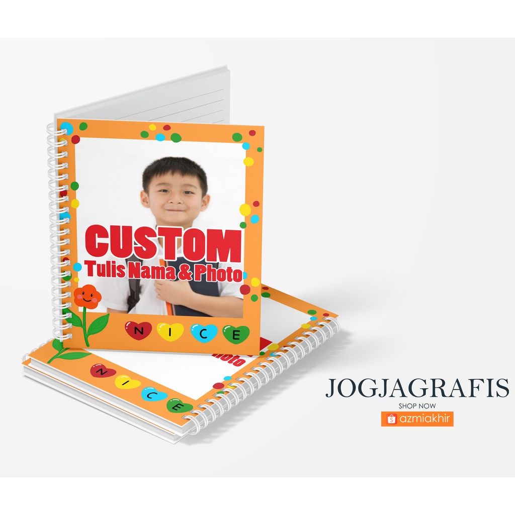 

Buku Notebook Frame Photo polaroid A5 Custom Desain / BUKU TULIS CUSTOM Notebook Spiral A5