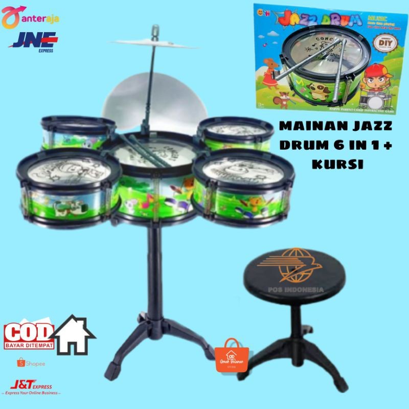 Mainan Jazz Drum Set Kursi 6in1 SH1235