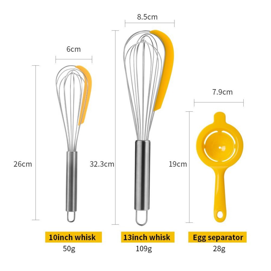 Kocokan Telur Manual Stainless 3 in 1 / Pengocok Telur / Mixer Manual