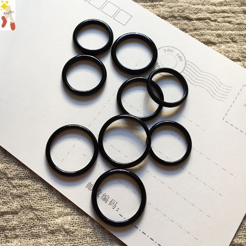 Set Cincin Warna Hitam Gaya Harajuku Korea Untuk Aksesoris