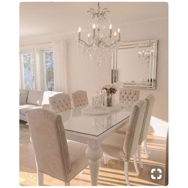 SET MEJA MAKAN SHABBY MODERN MINIMALIS / MEJA MAKAN 6 KURSI