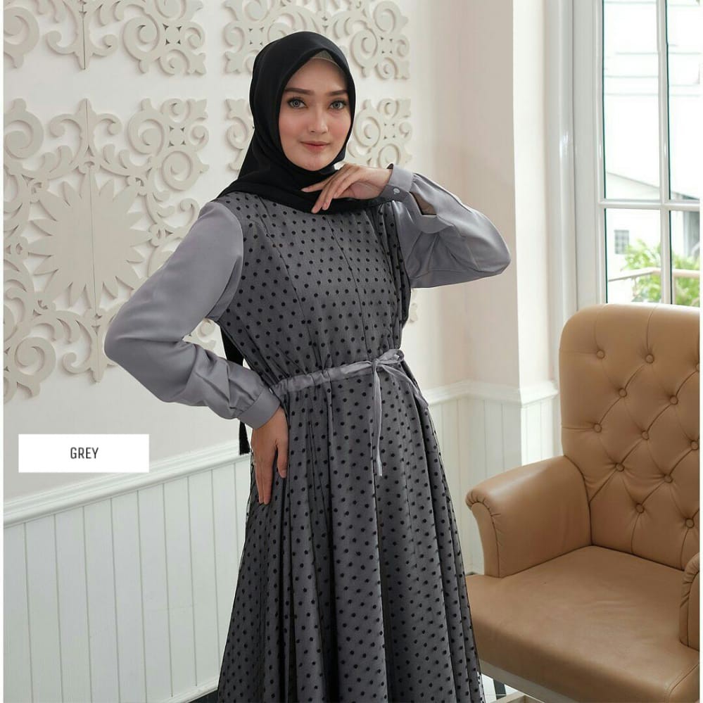 NAILA MAXI Bahan Moscrepe Pakaina Wanita Gamis Panjang Terusan Gamis Wanita Dress Muslim Terbaru