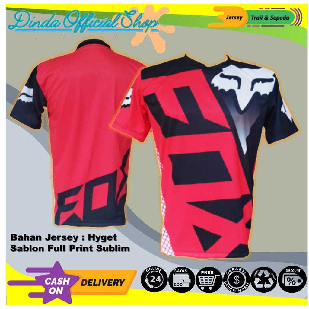 Baju Jersey Sepeda Gowes Kaos Jersey jersy motor cross dewasa lengan pendek hitam merah hijau