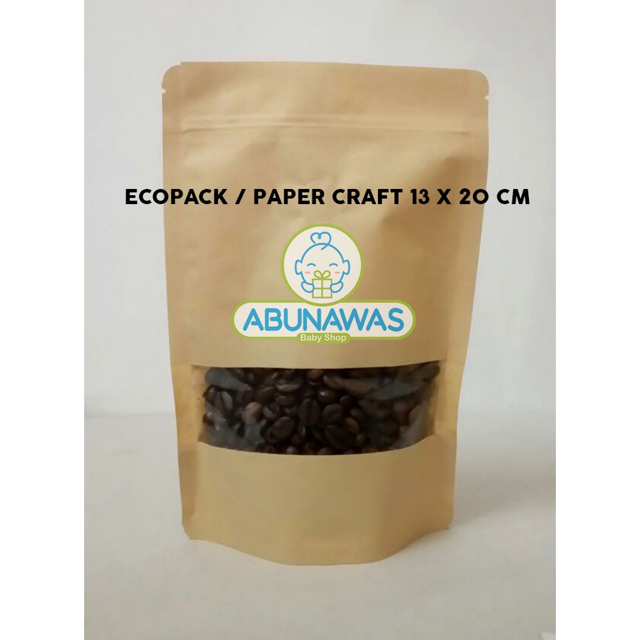 Standing Pouch Window Ecopack 13x20 Kpack / Kemasan Kopi 100gr / Paper Craft / Craft Paper