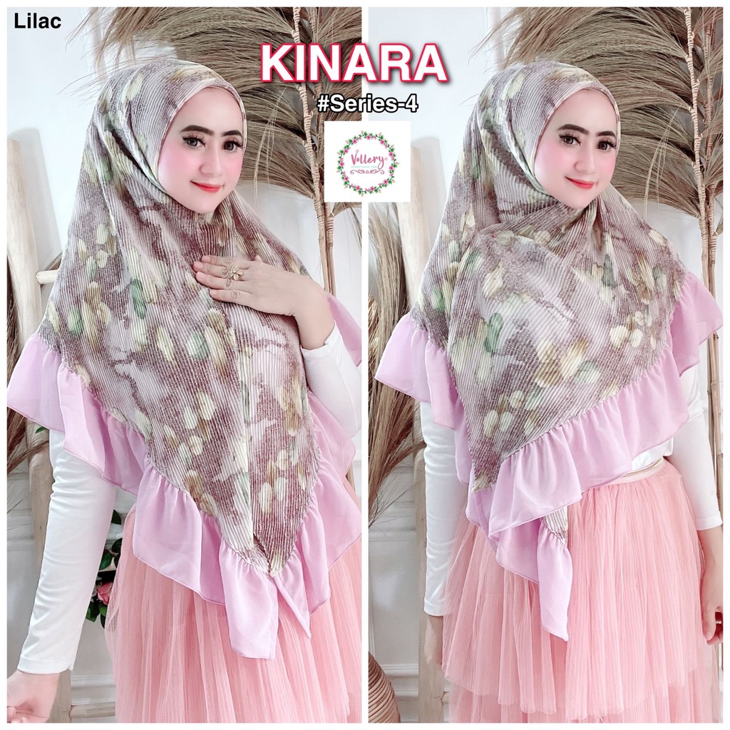 Jilbab Segiempat Segi Empat Square Kinara Plisket Ori Vallery Hijab-KINARA 4 - LAVENDER