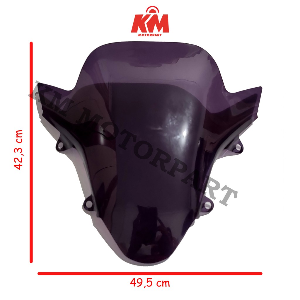 Visor Windshield PCX 160 New Variasi Tinggi 42,3 cm Tebal 3mm Hitam dan Bening