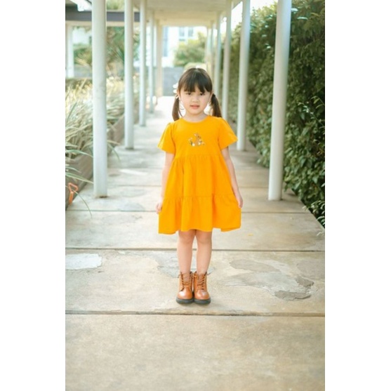 Dress Rabbit Anak 1-5 Tahun Smilee Dress Layer Rabbit Anak Lucuna Dress Bordir CBKS P100