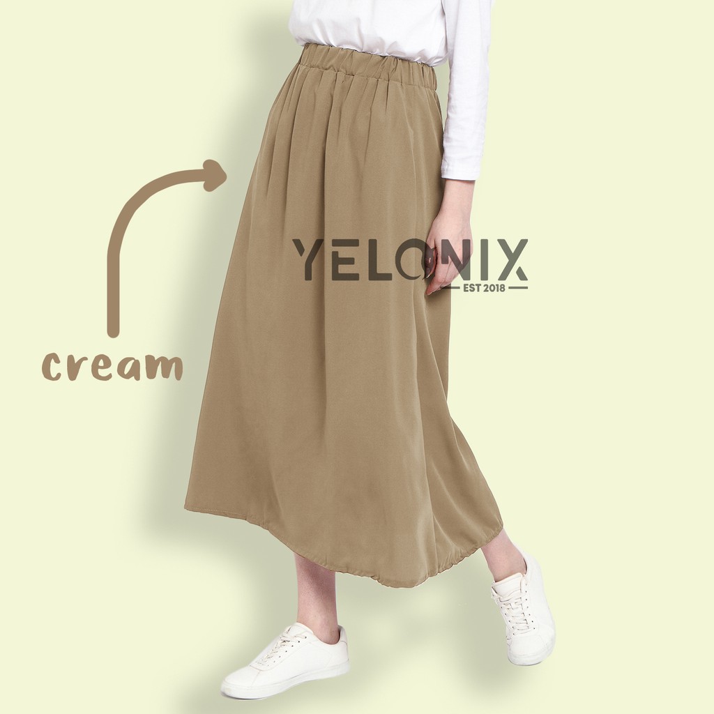 ROK POLOS STANDART PANJANG WOLFIS WOLVIS SKIRT PREMIUM - YELONIX-CREAM