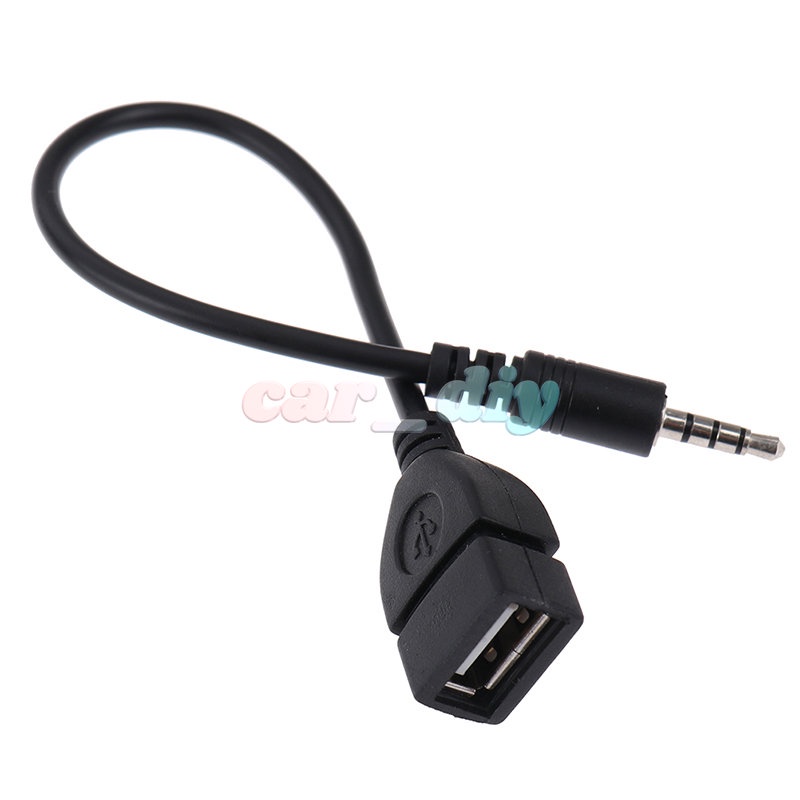 Kabel Konverter Audio AUX 3.5mm Ke USB Warna Hitam Untuk Headphone / Mobil