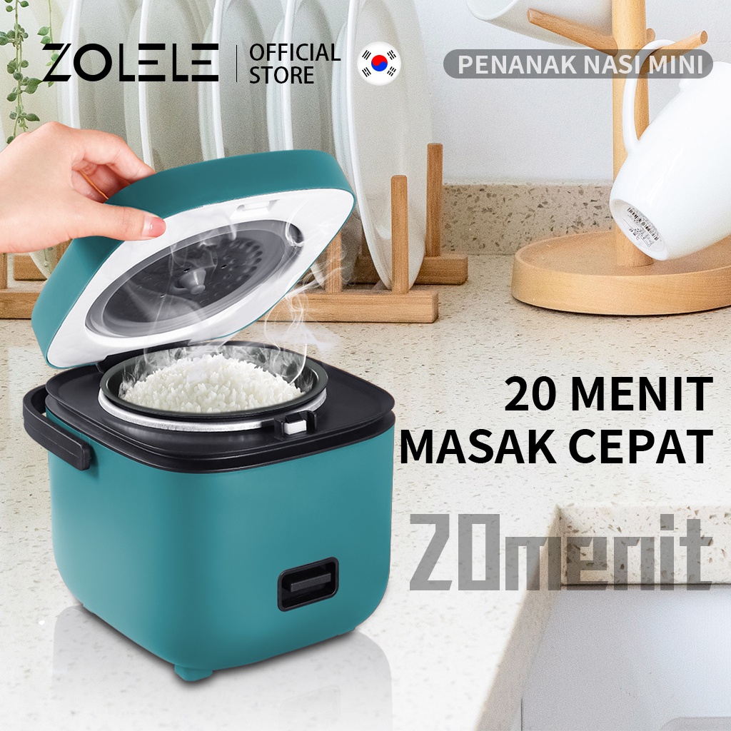 ZOLELE Rice Cooker Mini 0.8L Penanak Nasi Sehat Mewah Pressure Multi Cooker Magic Com Anak Kos Multifungsi 2-3 Porsi Portable Non Stick Ricecooker Low Watt Travel Student Mewah Version Panci Presto Meng-upgrade ZB001