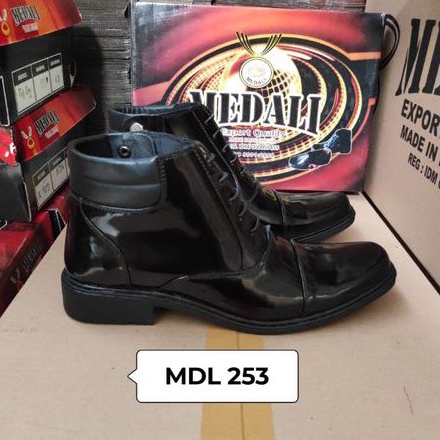 Sepatu kulit pria PDH boots Polri TNI security guard PNS sepatu kerja formal tampil lebih keren