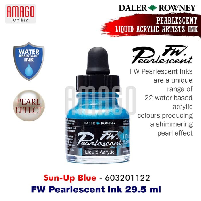 DALER-ROWNEY - FW PEARLESCENT INK 29.5 ML - SUN-UP BLUE - 603201122