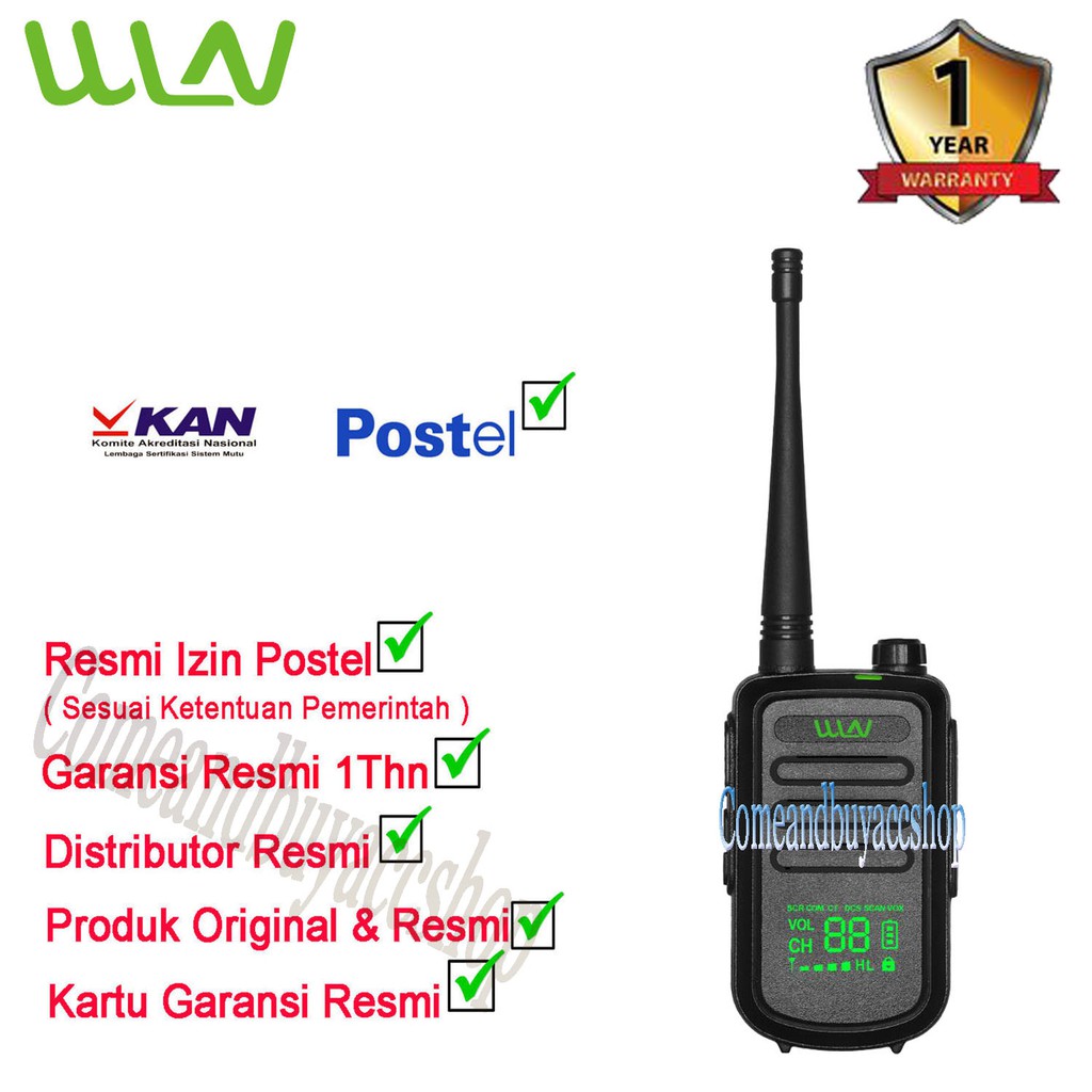 Paket FBI HT WalkieTalkie Two-Way Radio WLN Layar LED KD-C100U (isi 2pcs)-Batrai 1500 mAh