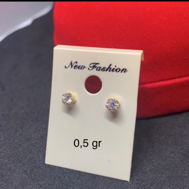 Anting paku emas asli mas 700 bermata 1 buah