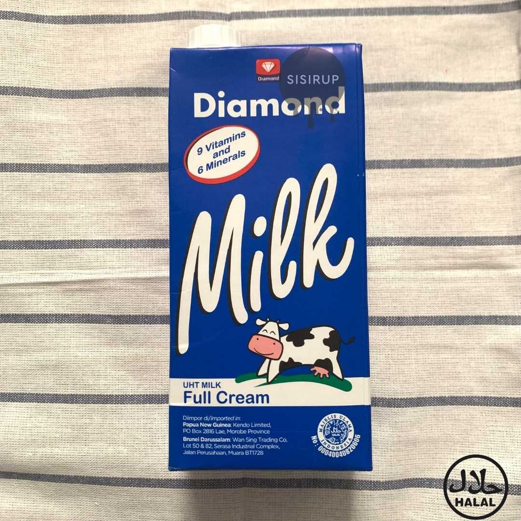 Susu UHT Full Cream Diamond 1 L / Susu Diamond 1 L