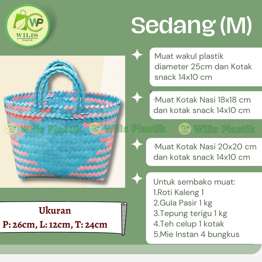 Tas Anyaman Plastik Sedang untuk Hampers Keranjang Belanja Pasar Bingkisan Tanggung Berkat Tahlilan Parcel Selamatan