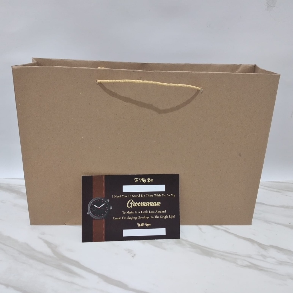 

(Ready Stock) Paperbag Large Kraft With Card Groomsman 3