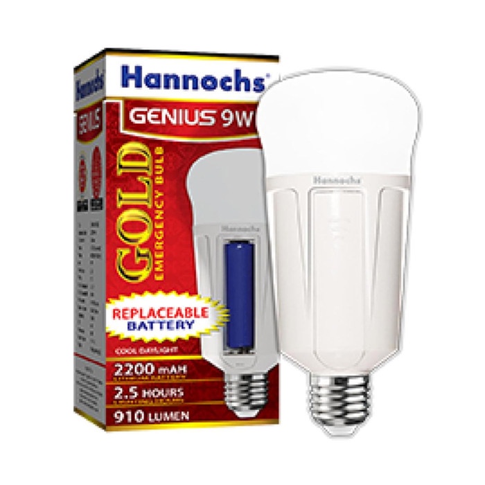 Lampu LED Hannochs Genius Gold 9W / Lampu Emergency Hannoch 9 W