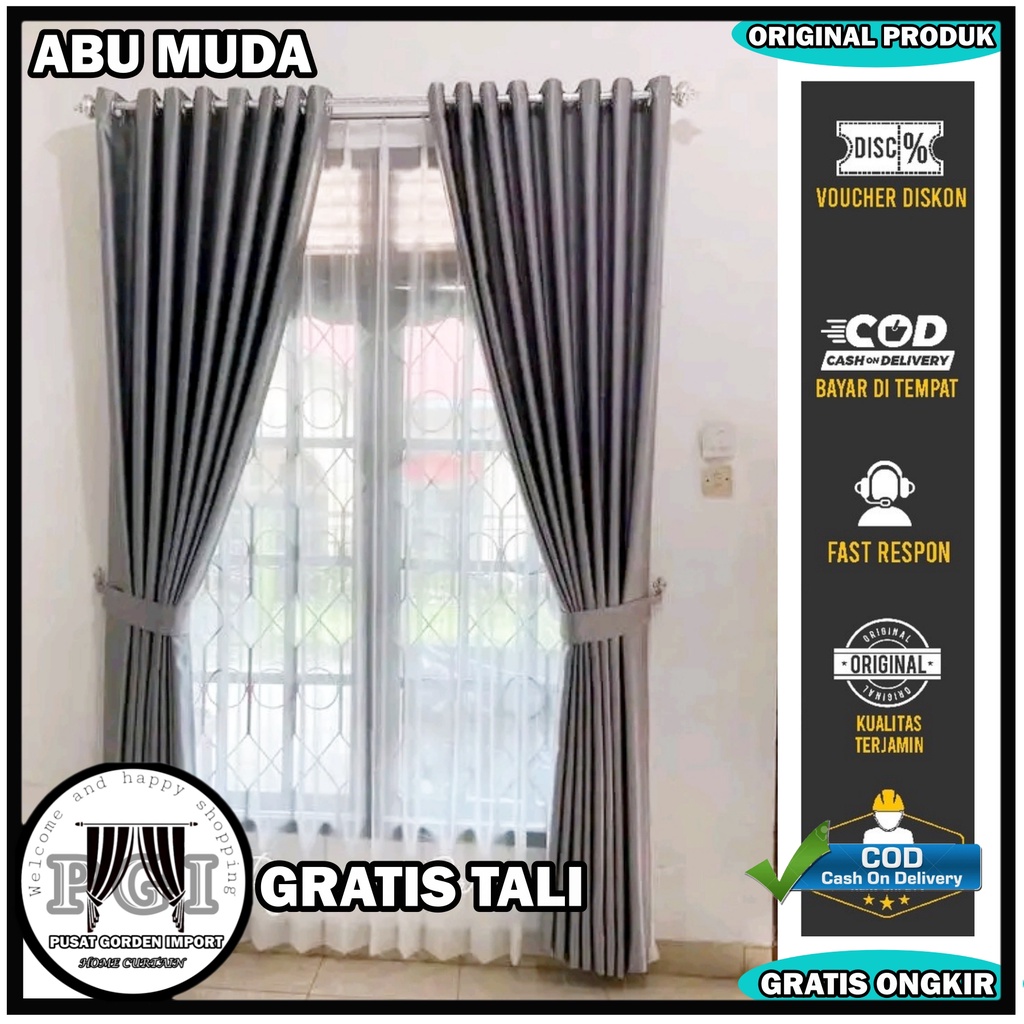 gorden abu polos jendela rumah minimalis dan tirai kamar jendela murah gorden blackout impor mewah d