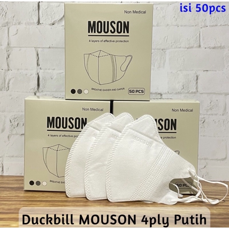 Masker Duckbill Mouson 4 Ply (50 Pcs)