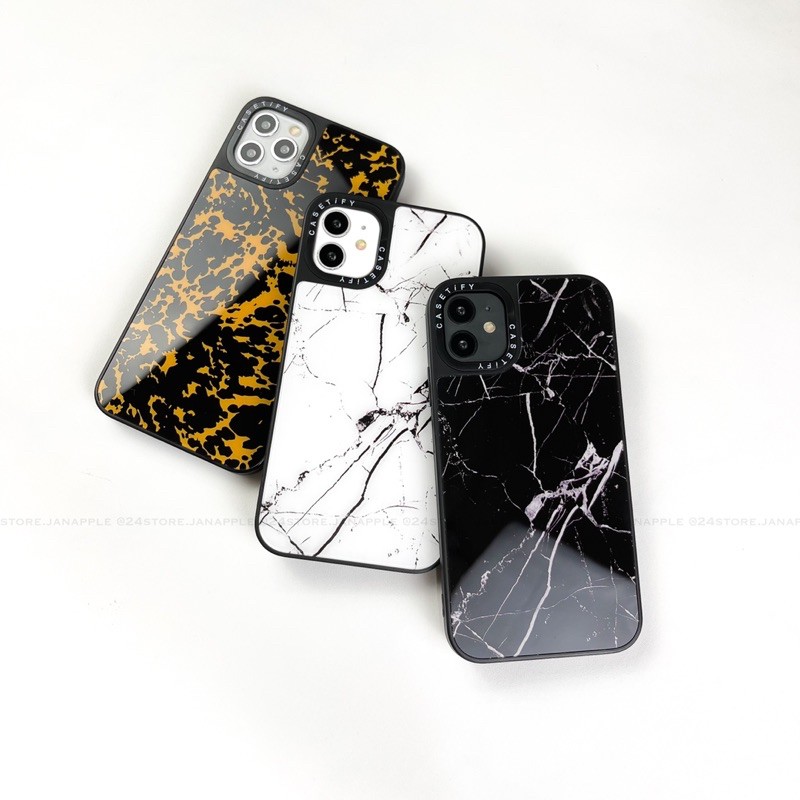 CASETIFY MARBLE SEMI GLASS CASE IPHONE 6 6S 6+ 6S+ 7 7+ 8