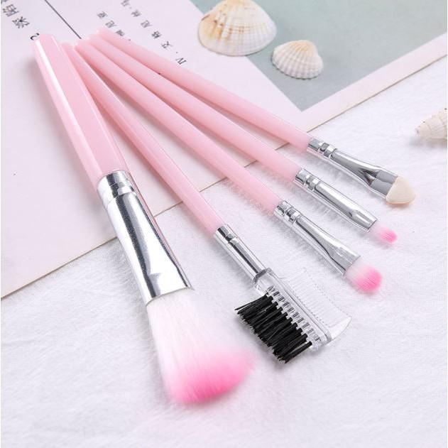 Image of (BKMU) Termurah 5pcs/set Kuas Make Up Brush Kuas Makeup kecil Eyebrow Brush Blush on Brush Eyeshadow Brush Sponge #3