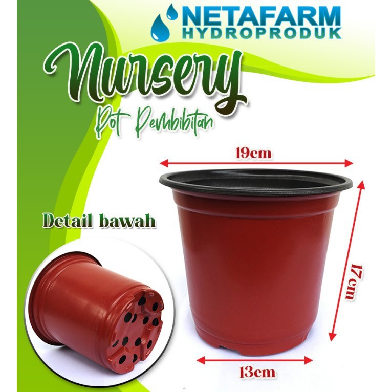 POT NURSERY ELASTIS Pembibitan Tanaman Coklat Hitam no 190 - 1 Lusin