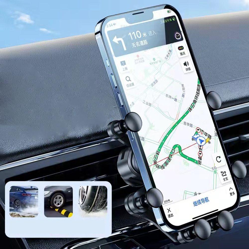 SOLIGHTER Universal Truck Phone Mount Holder For Car Gravity Air Vent Mount Clip Smartphone Bracket Car Accessories Retract New Upgraded Mute Anti-Slip Shockproof Adjustable Angel/Multicolor