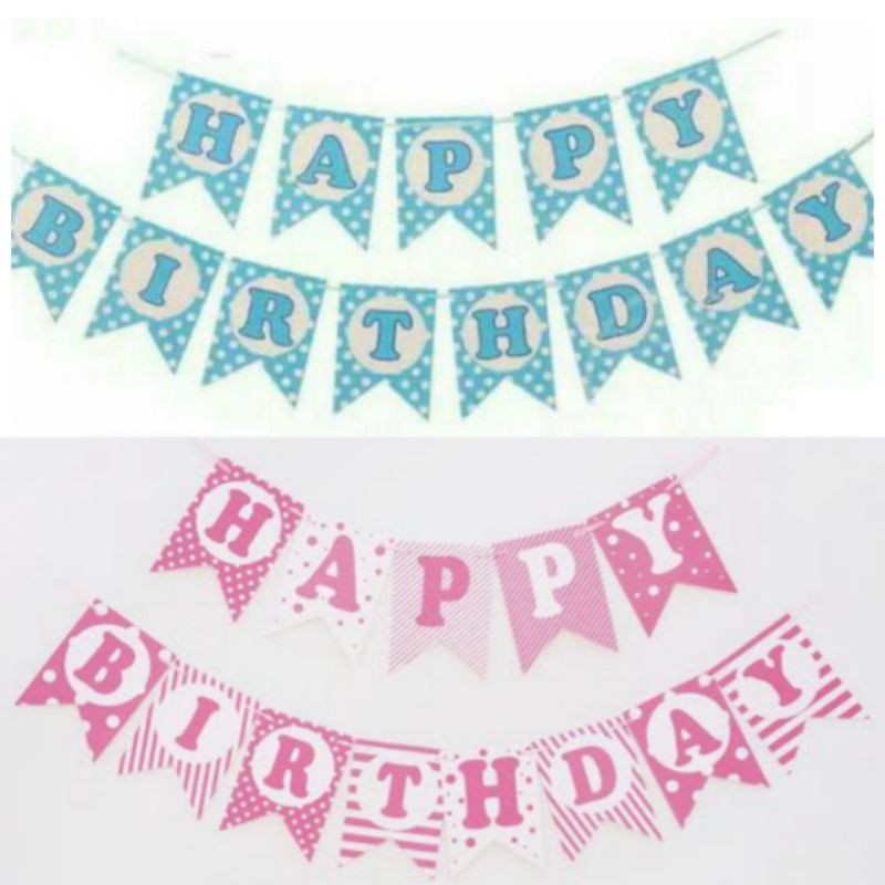 banner bunting flags party flag happy birthday decoration dekorasi tulisan ulang tahun