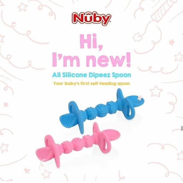 Nuby SureGrip Dipeez self Feeding Spoon ( Assorted colour) - Sendok makan bayi