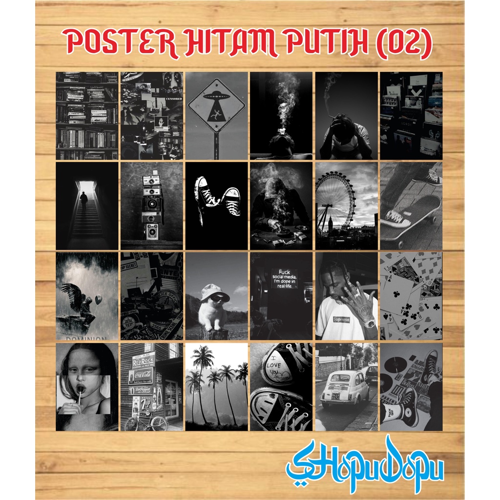Poster dinding Aesthetic |Poster kamar|Dekorasi kamar| (isi 24) Poster Hitam Putih 02